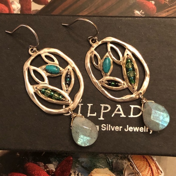 Silpada Silver, Turquoise and Labradorite Earrings - Picture 7 of 16